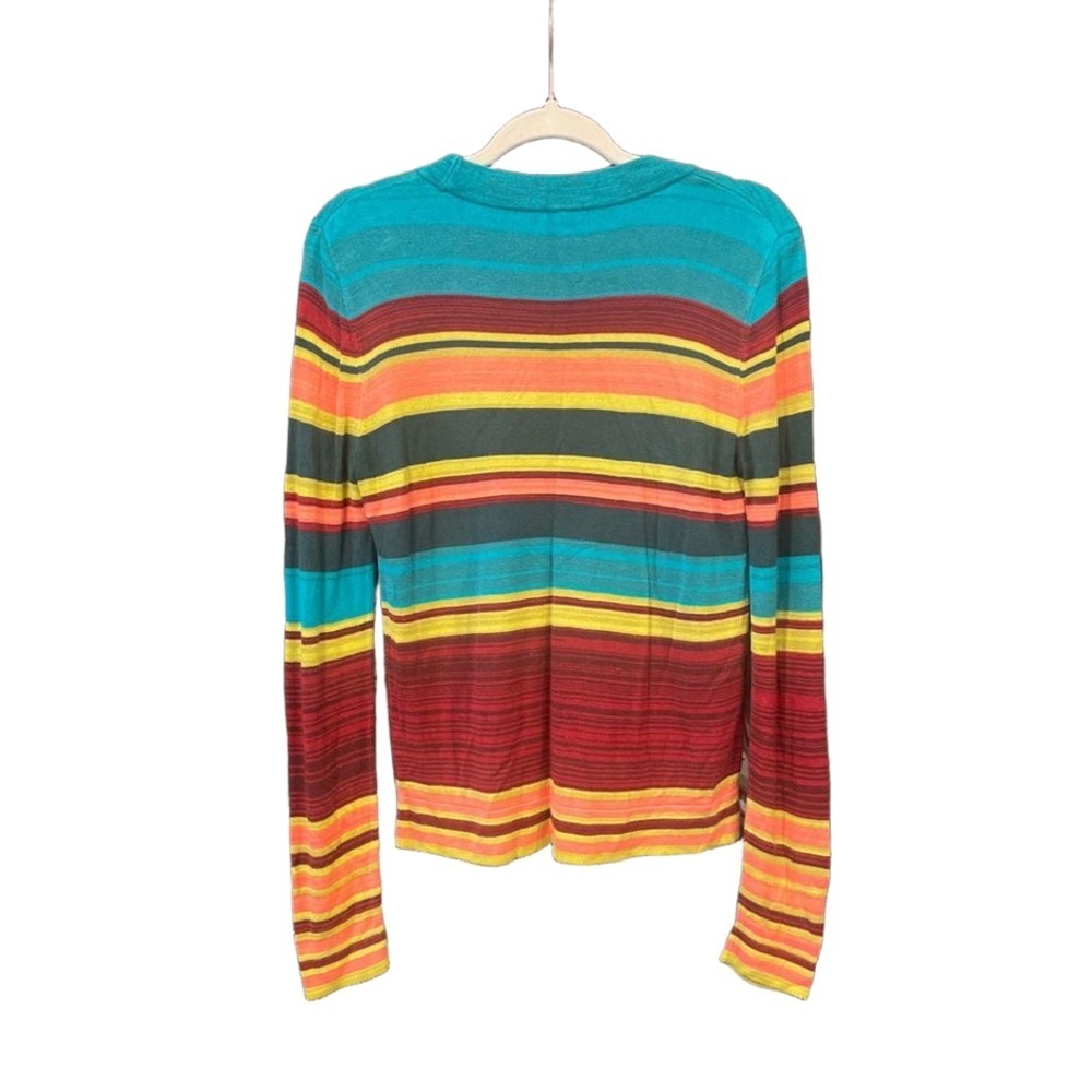 Free People lightweight striped sweater in gorgeous fall colors. Size M G4 - Picture 3 of 5